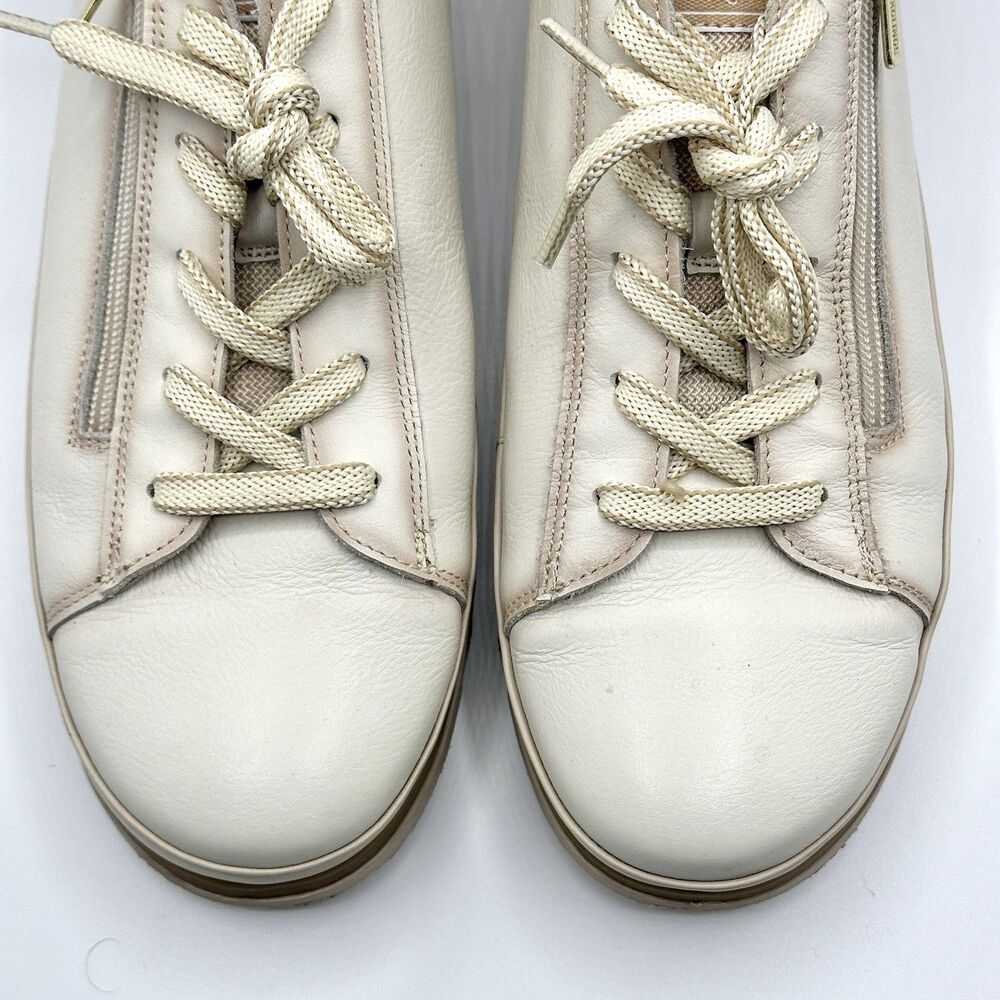 Pikolinos Vigo Zip Up Lace Up Leather Oxford Sneakers in Nata Size 42 EU / US 11 - Picture 3 of 14